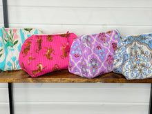 Load image into Gallery viewer, Quilted Cotton Cosmetic Bag