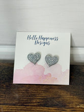 Load image into Gallery viewer, Glitter Heart Stud Hypoallergenic Earrings