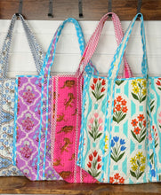 Load image into Gallery viewer, Quilted Cotton Reversible Large Tote Bags